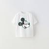 Black T-shirt Printed Top Summer Clothing Cartoon Short Sleeves Simple Cute Loose Base Shirt for Children