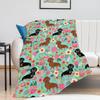 Cute Dachshunds Dog Soft Throw Blanket Warm Blankets Lightweight Tufted Fuzzy Flannel Fleece Throws Blanket for Bed Sofa Couch