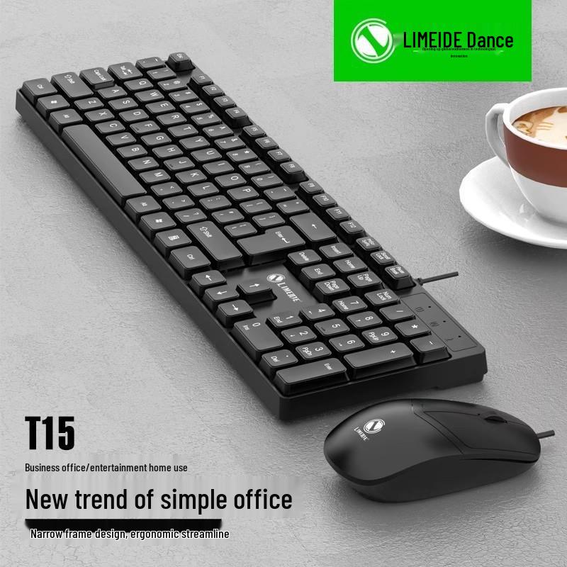 Limei T13 Wired Keyboard and Mouse Set, USB-Compatible for Desktop and Laptop Office Use.