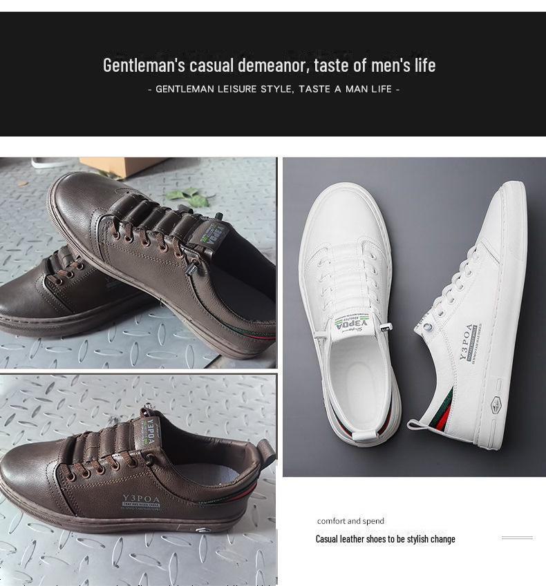 2024 Męskie wiosenne modne skórzane buty sportowe casualowe - modny i prosty design