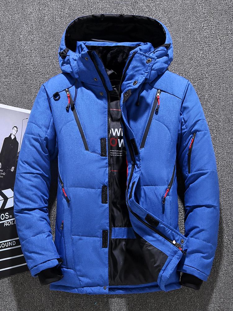 Herren Kurzmantel mit Kapuze für den Winter - Dick, Lässig, Outdoor, Kälteschutz