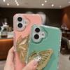 For iPhone 16 Plus Case Butterfly Kickstand TPU+PC Drop-Proof Phone Cover