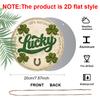 2D Flat - 1pc Round Sign, Vintage Aluminum Plaque with "Lucky Four Leaf Clover Horseshoe", "Lucky Charm Good Luck Blessing" Decorative Sign, Suitable
