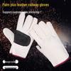 Heavy-Duty Palm Leather Canvas Gloves: Wear-Resistant and Thickened for Construction and Welding