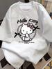 Miniso Hello Kitty and letter-printed short-sleeved men's casual T-shirt loose top