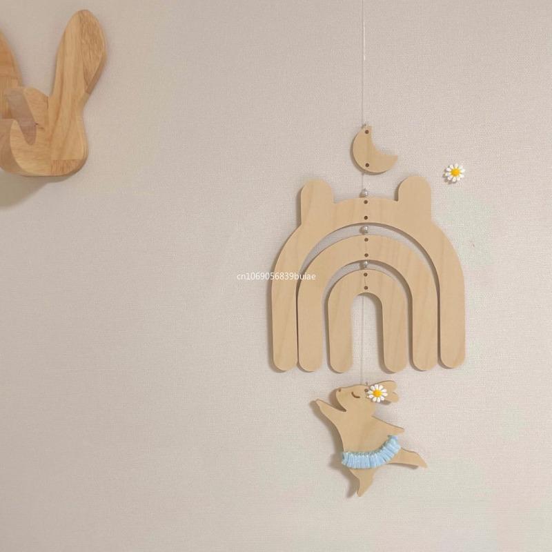 

Скандинавский деревянный танцующий медведь, подвесная подвеска для детской комнаты, украшения ручной работы для детской комнаты, украшение детской комнаты
