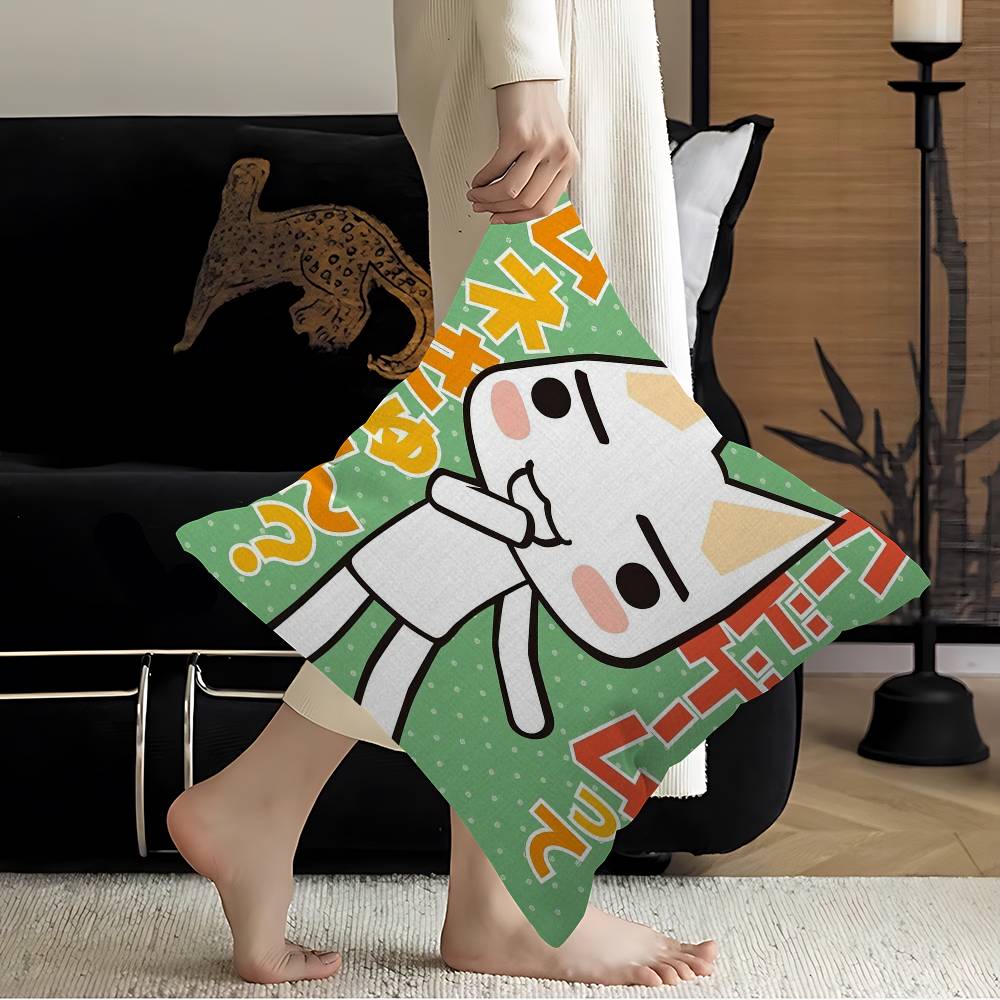 

Inoue toro cat Pillowcase toon Gift Cushion Cover Bedroom Home Sofa Chair Seat Decor pillow case 12x12Inch