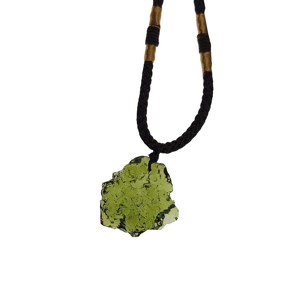 Natural Unique Crystal Quartz Necklace Impact Glass Unisex Pendant Necklace Pendant Green Meteorite Stone S8N0 Moldavite Y2K5