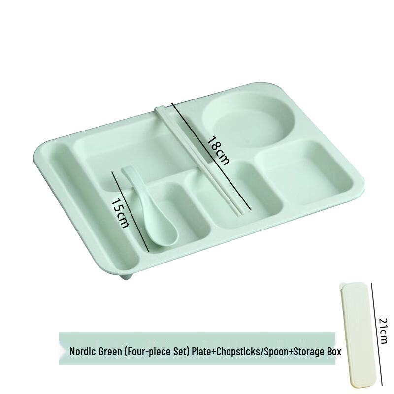 Nordic Wheat Straw Divided Dinner Plate Set with Bowl