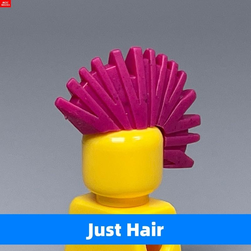 

MOC Bricks 4cm Action Figure Hairs Band Music Bubble Mohawks hairstyle Afro Rock Roll 93563 Particle DIY Toys Children Kids Gift