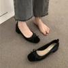 Design Shoes Classic Women Elegant Gentle Bowknot Shoes Fashion Korean Square Toe Pumps Autumn Loafer Casual Shoes Zaptos Mujer