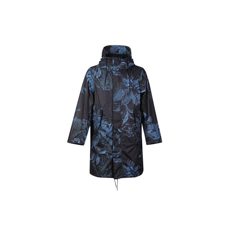 Nike Aop Printed Hooded Parka Coat Blue Black Men s AR1599-010 L