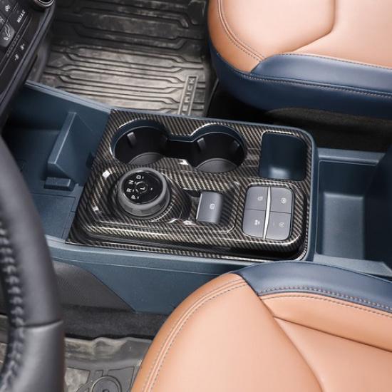 Center Control Gear Panel Cover ABS Carbon Decorate Trim For Ford Maverick +
