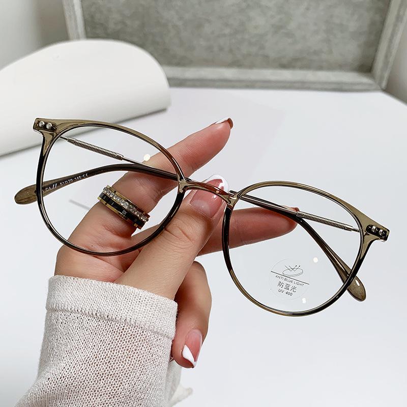 Tr90 Frame Anti-Blue Glasses Glasses Frame Female Feeling Danyang Glasses Business Flat Glasses Ultra-Light