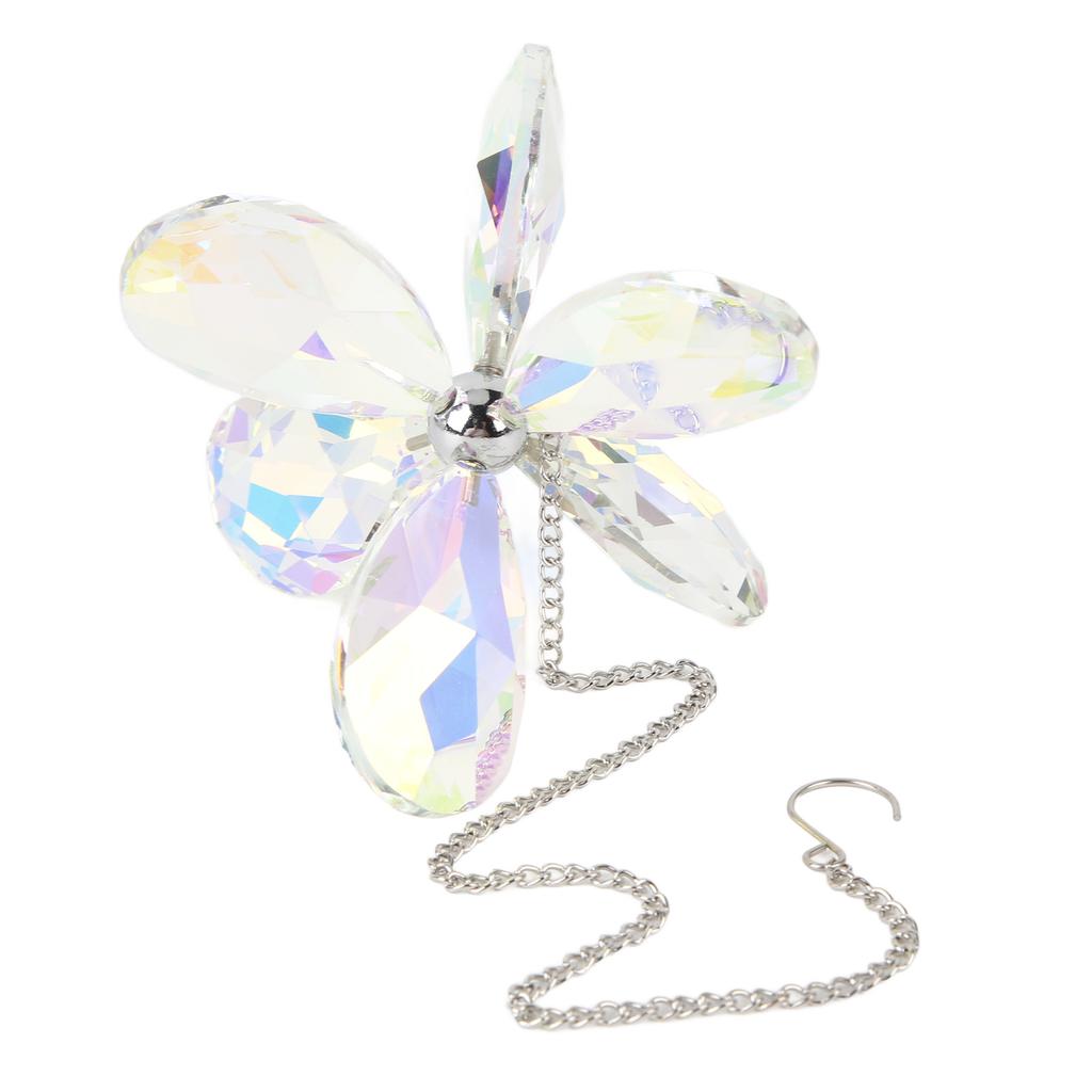     Colorful Six Leaf Flower Prism Pendant Window Hanging Ornament for Home Garden Wedding Patio   Decor