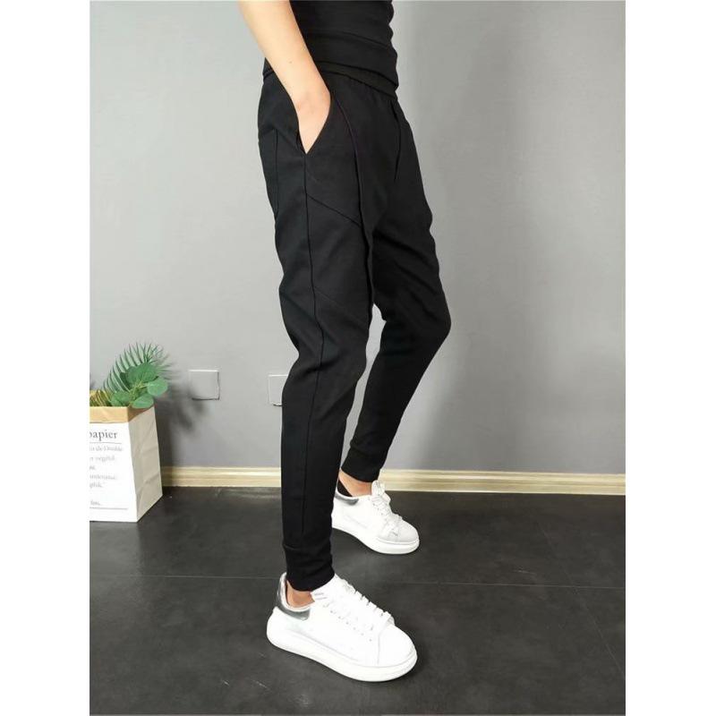 

Мужские облегающие повседневные летние леггинсы длиной до щиколотки в корейском стиле M чёрный