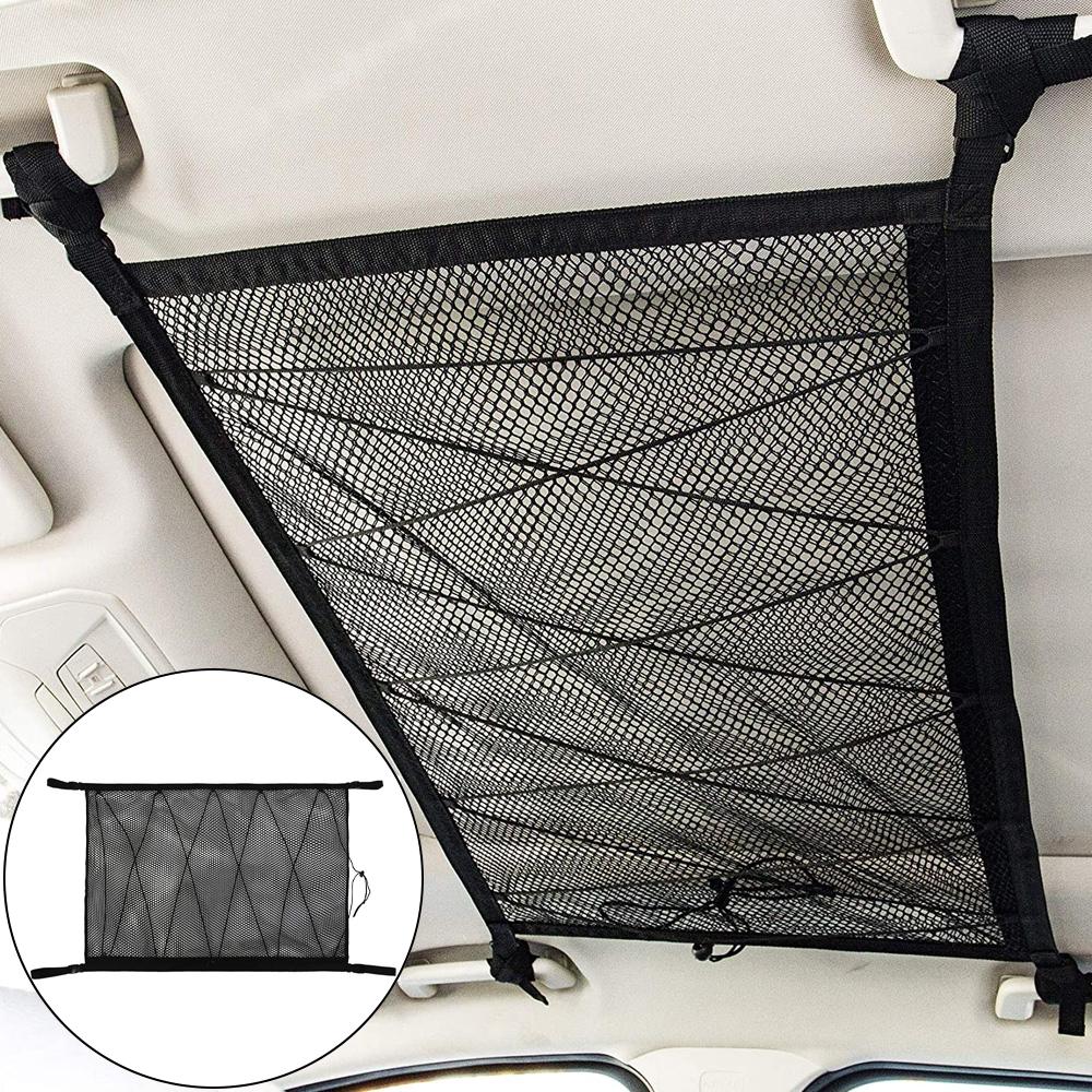 Car Roof Storage Organizer Automotive Ceiling Cargo Net Pocket Mesh Car Camping Accessories Storage Bag Roof Tent For Van Suv