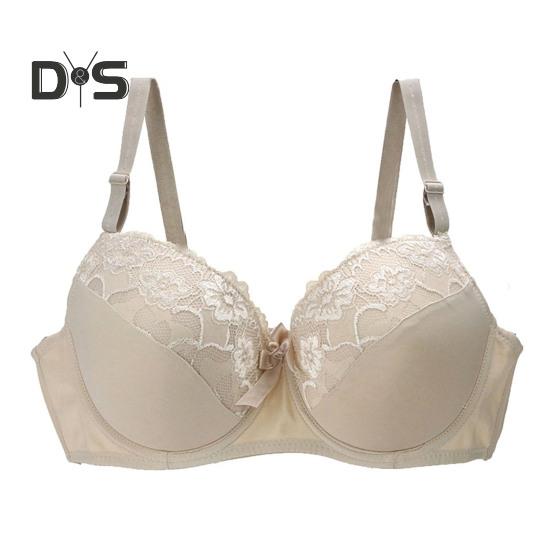 Push-Up-BH für Damen in Übergröße, sexy Blumenspitze, vollständige Abdeckung, Bügel-BH, gepolstert, stützender Alltags-BH für große Brüste
