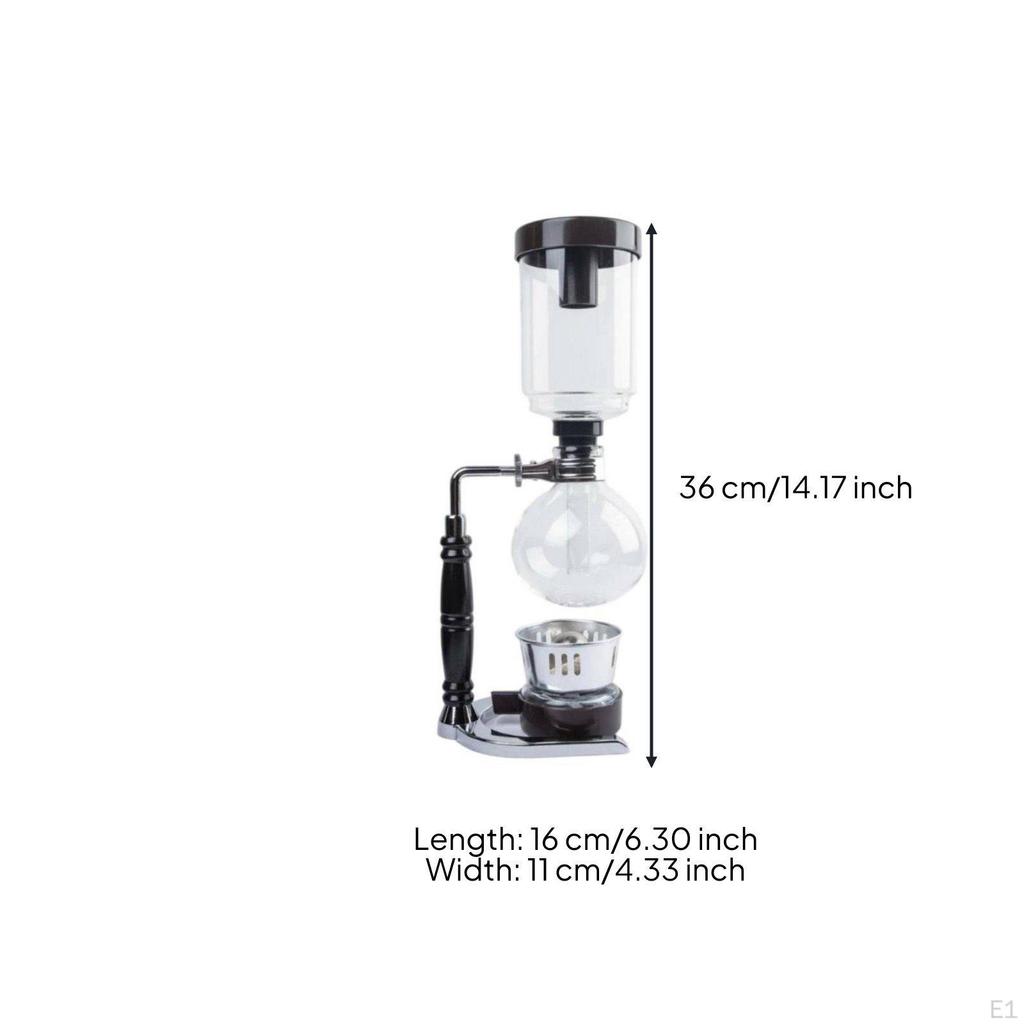 Siphon Coffee Maker Classic Design Vacuum Brewer Manual Brew Glass for Home