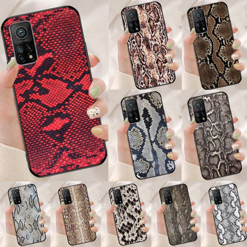 Snake Texture Cover For Xiaomi 14 Ultra 15 13 11T 12T 13T 14T Pro POCO X7 Pro X3 X5 X6 M6 F5 F6 Pro Case