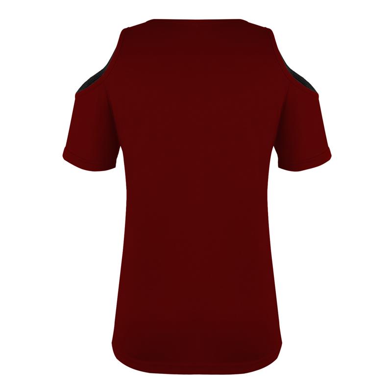 Женская летняя однотонная повседневная свободная блузка с V-образным вырезом и коротким — фото 7