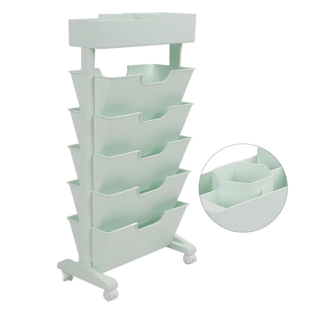 5 Tier Book Rack Multifunctional Removable Bookcase Multilayer Storage Rack for Dormitory Office