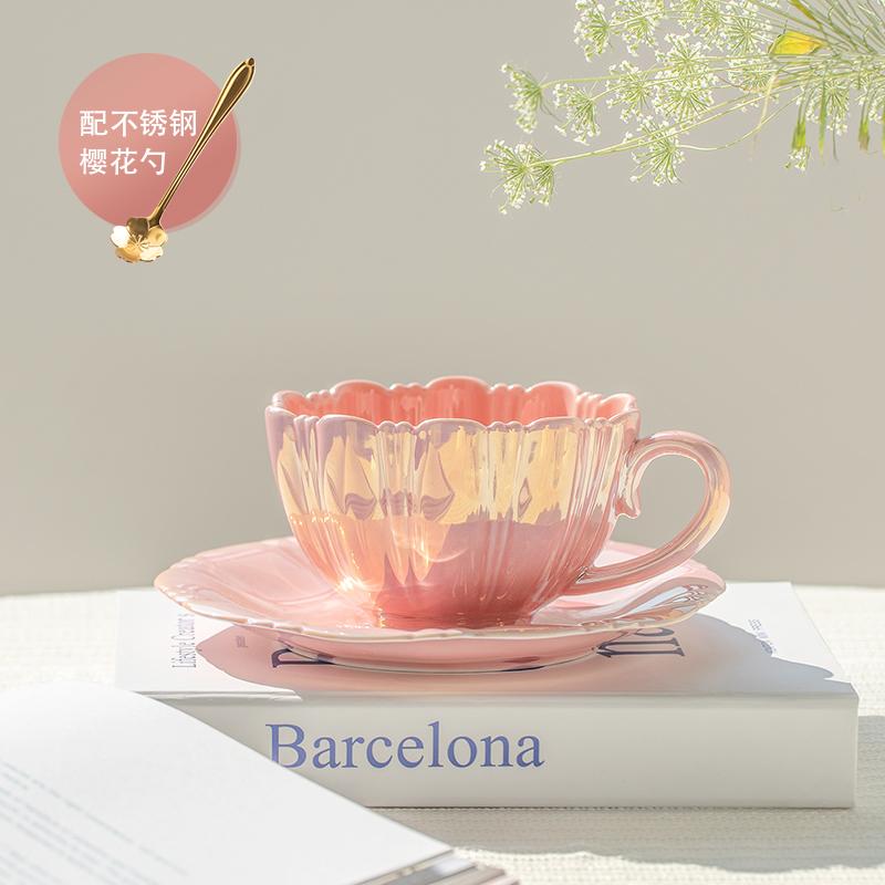 Flower Ceramic Cup Water Cups Coffee Cup and Saucer Milk Mug Afternoon Tea Cups Coffee Mug Milk Tea Mugs Teacup Drinkware 201-300ml