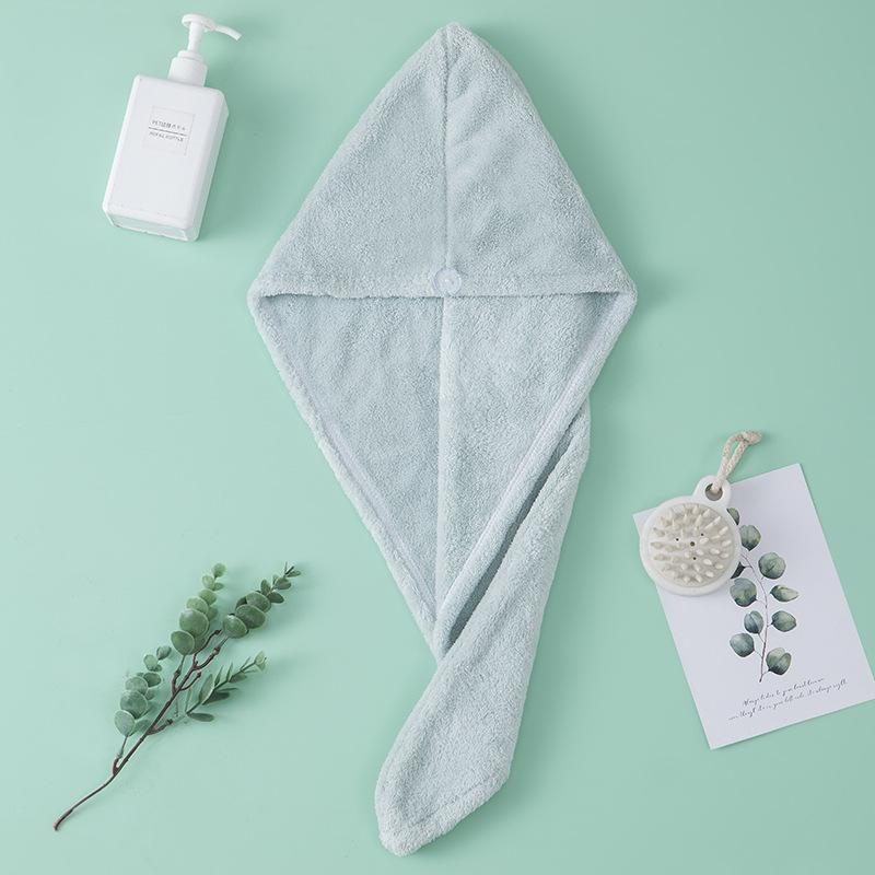 

Утолщенная впитывающая окантовка Осень/зима Шапочка для сушки волос 25*64CM циан