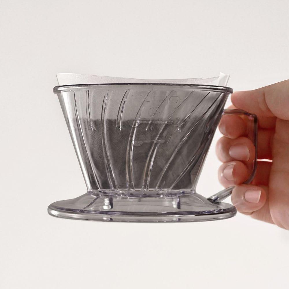 HARIO Coffee Dripper with Measuring Scale 01 Clear Gray 1-2 Cups