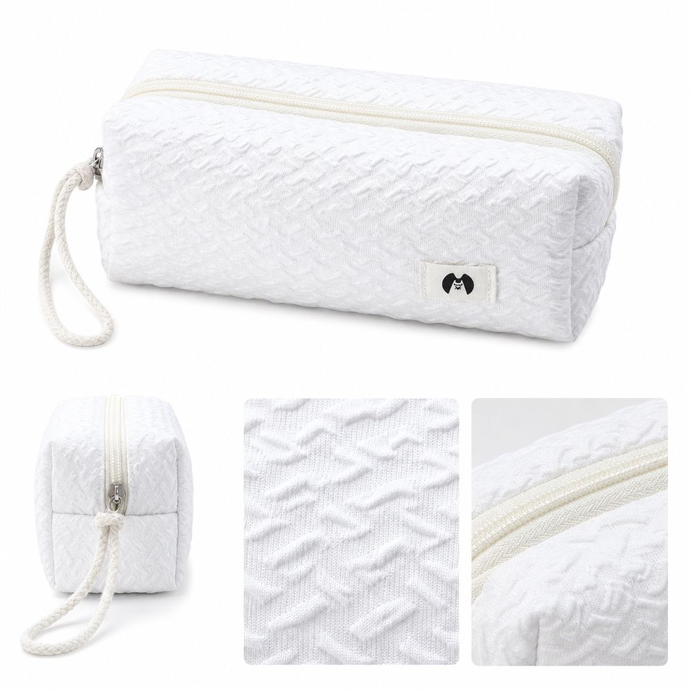 Zipper Closure Zipper Pouch Textured Surface Pencil Case High Quality Makeup Bag  Makeup Storage