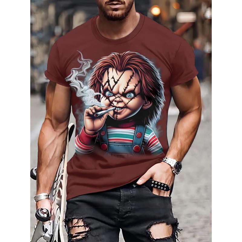 

2025 Horror Movie Chucky 3d Print T-shirt Men Women Fashion Casual Short Sleeve T Shirt Halloween Gifts Tops Tee Man Clothes 3XL