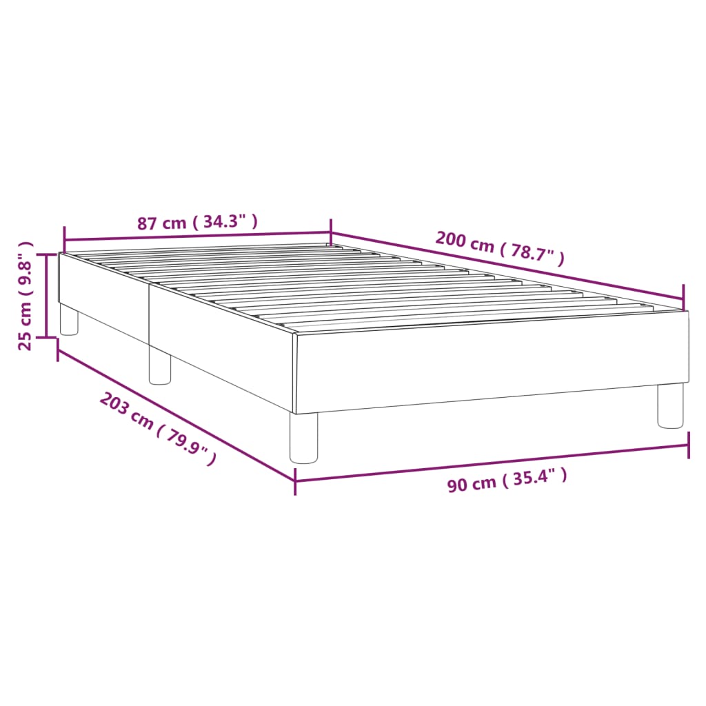 Box Spring Bed Frame Pink 90x200 cm Velvet
