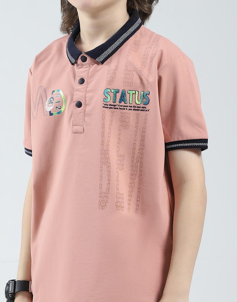 Monte Carlo Boys Printed Collar Neck Tshirt