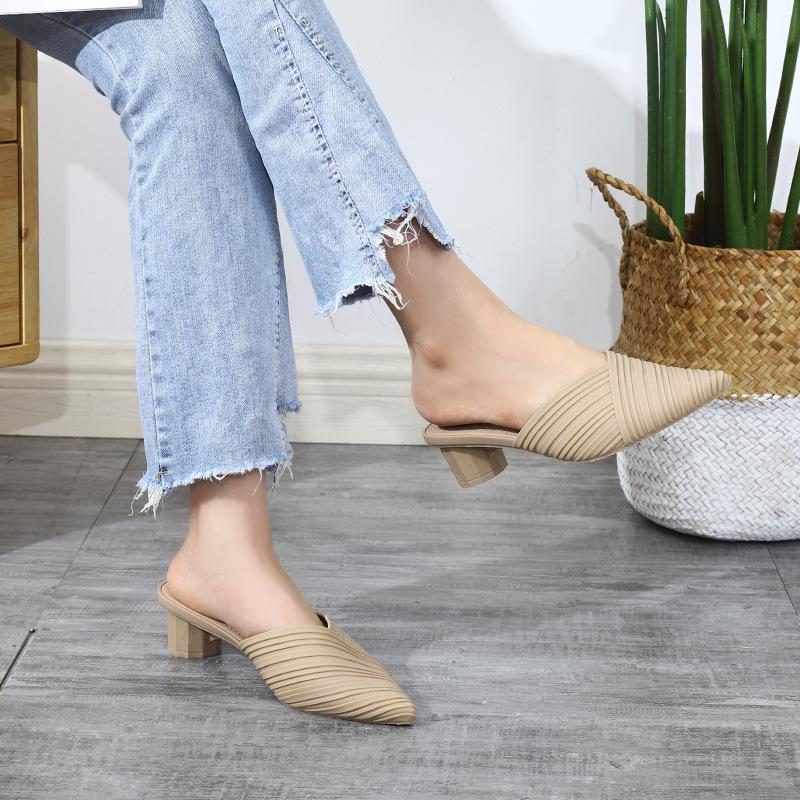 Korean Style Pointed Toe Wedge Heel Casual Jelly Sandals for Women