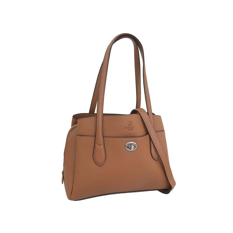 

[Rinle] bag ladies tote bag shoulder bag handbag 2WAY front pocket work bag Shoulder bag simple D.KELLY (bl-942 camel/brown)