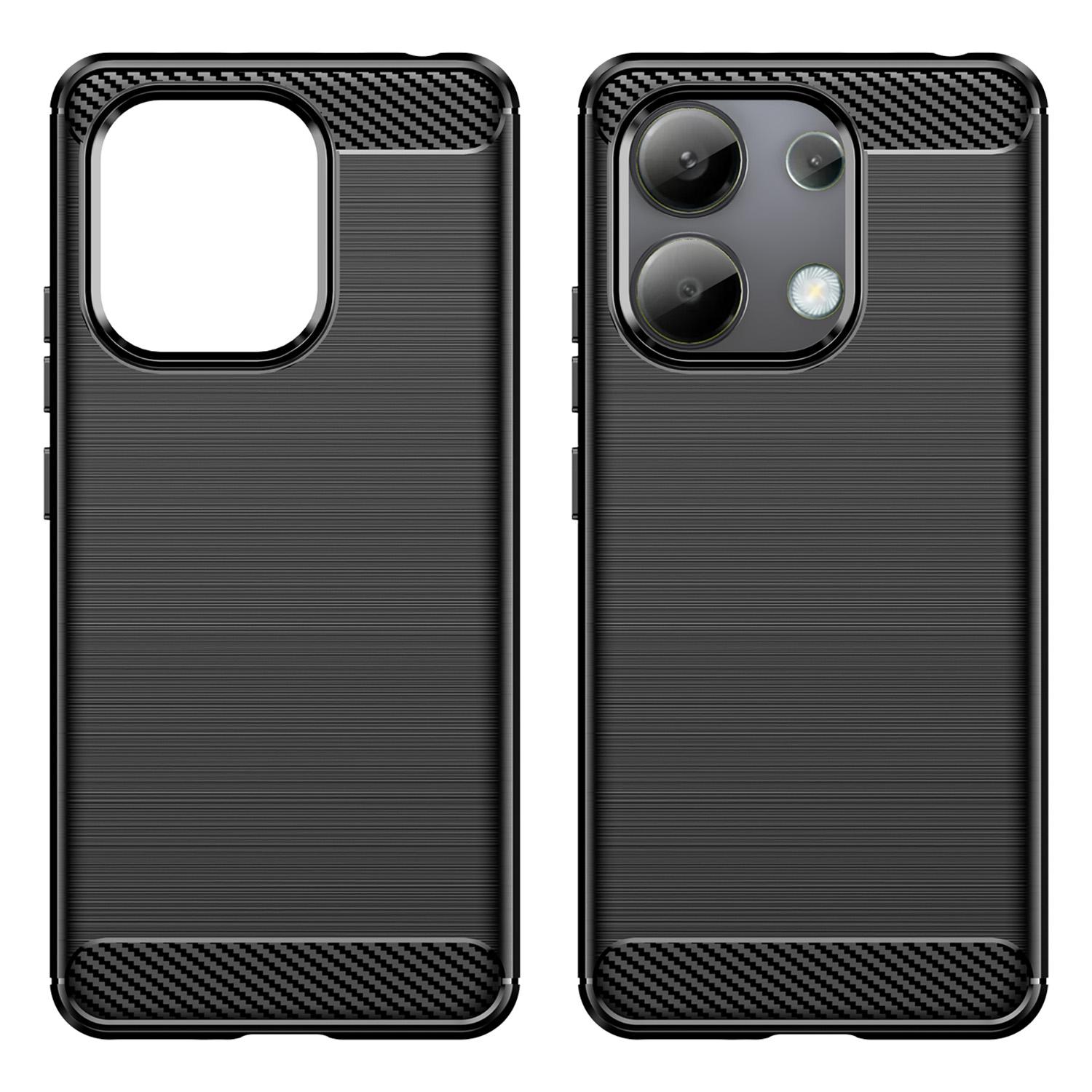 

For Xiaomi Redmi Note 13 4G TPU Case Carbon Fiber Texture Mobile Phone Cover Red