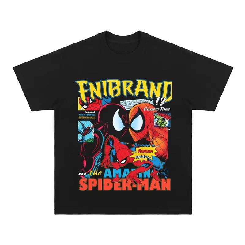 

2026 The Amazing SpiderMan Retro Graphic TShirt Breathable Cotton Outdoor Casual Trend Wear For Urban Style And Street Culture S