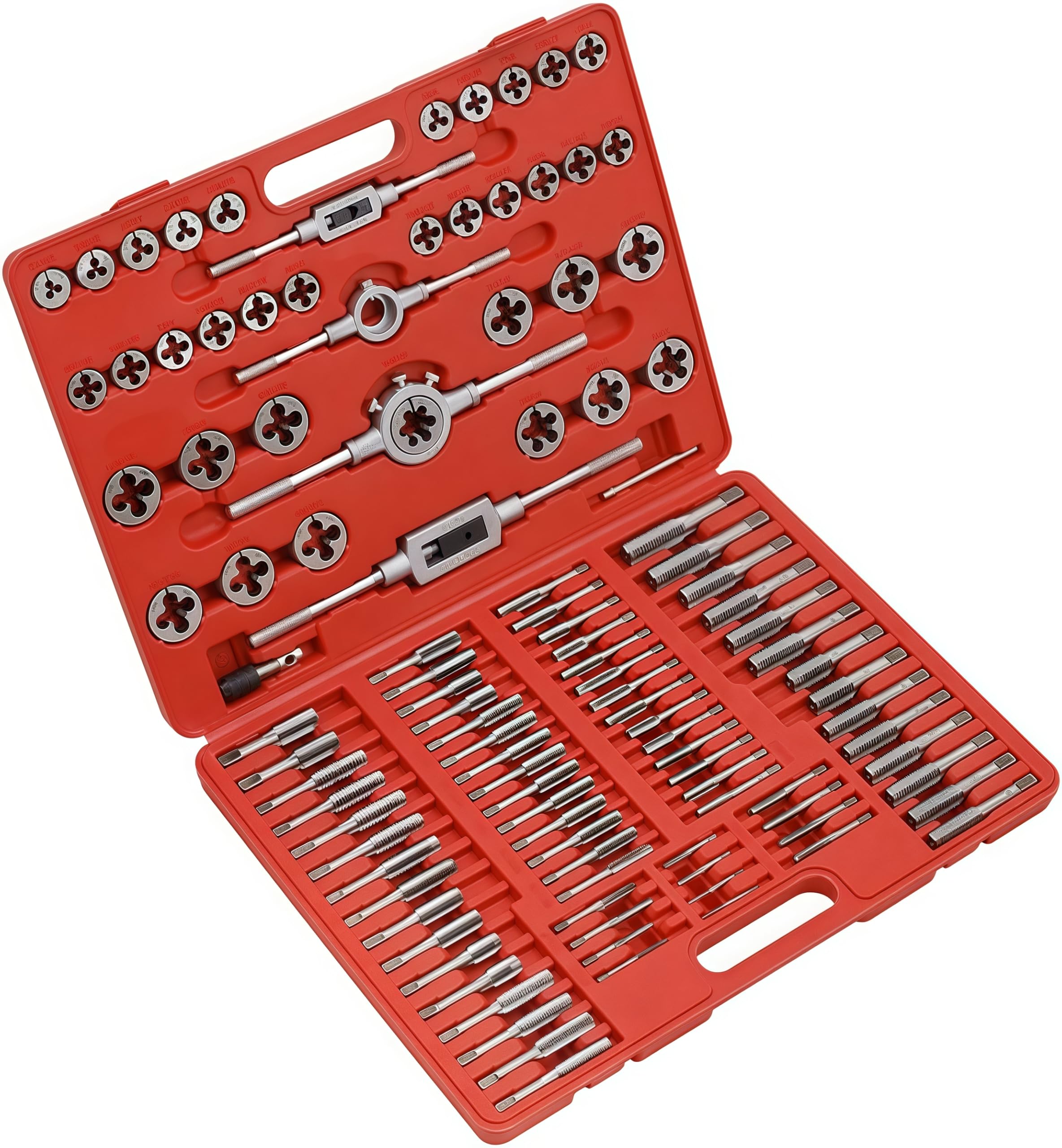 

TUIYIDUO Tap and Die 110 Piece Thread Repair Kit with Storage Screw Thread Thread High Bearing Easy to Use Set, Set, Case, Hole, Repair, Metric,