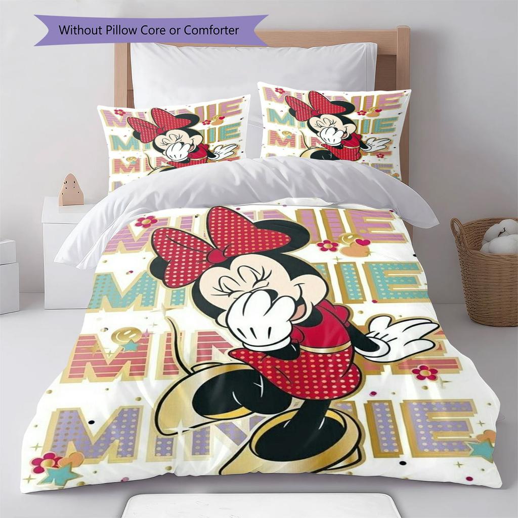 Retro-chic Minnie Mouse Themed Bedding Set – The Perfect Choice for Decorating A Child's Bedroom. Comfortable and Warm.