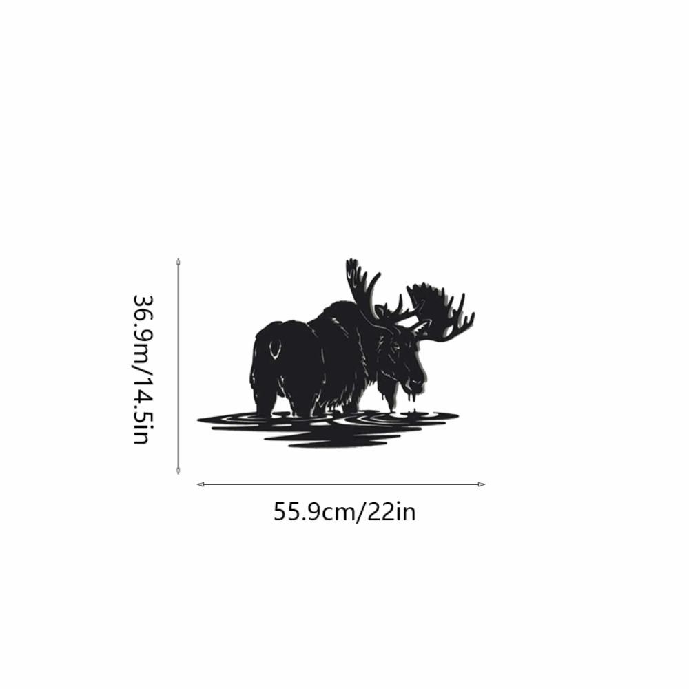 

Художественное оформление стен из металла в виде лося, скульптура из металла на стене, силуэт логотипа лося, украшение из железа в виде настенного искусства, настенная наклейка для домашнего декора чёрный