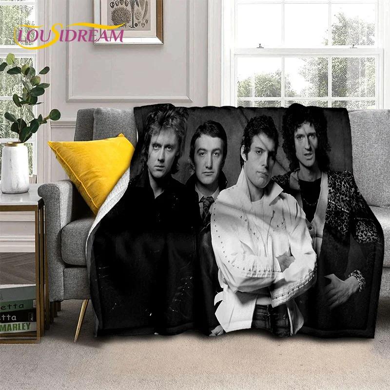 Klassiker Queen-Rockband Freddie Weiche Flanelldecke für Betten Schlafzimmer Sofa Picknick, Überwurfdecke zum Zudecken Outdoor-Freizeit Geschenk