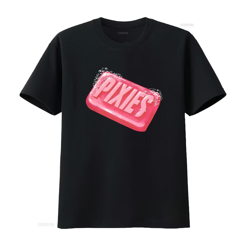 PIXIES Wash Up Design T Shirt Front Back Print X Large Size Vintage Washed Fashion Designer Clothes Streetwear Casual