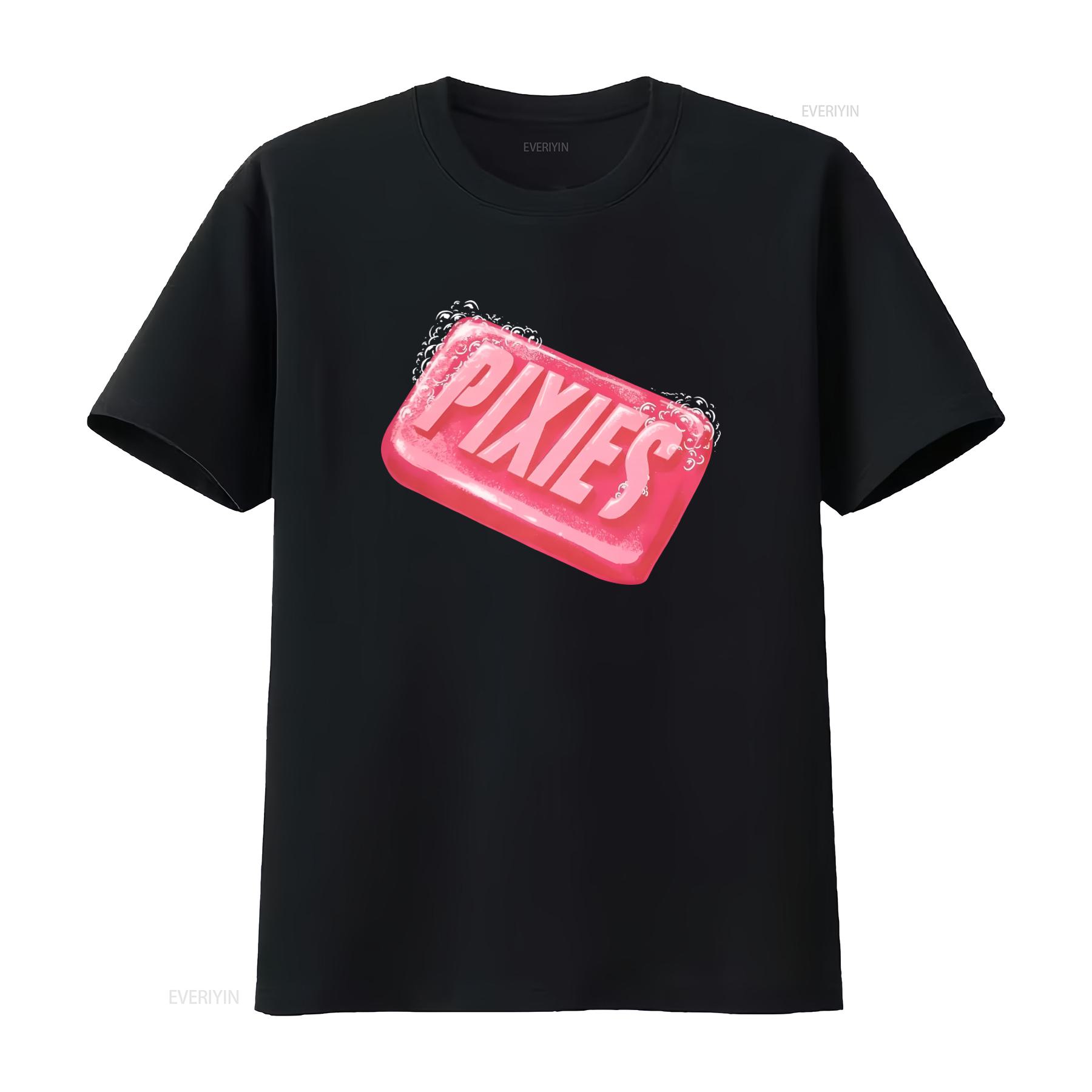 

PIXIES Wash Up Design T Shirt Front Back Print X Large Size vintage Washed fashion designer clothes streetwear Casual 4XL