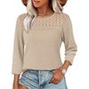 Women's Fashion 7/10 Sleeve  Knit Solid Color Casual Top