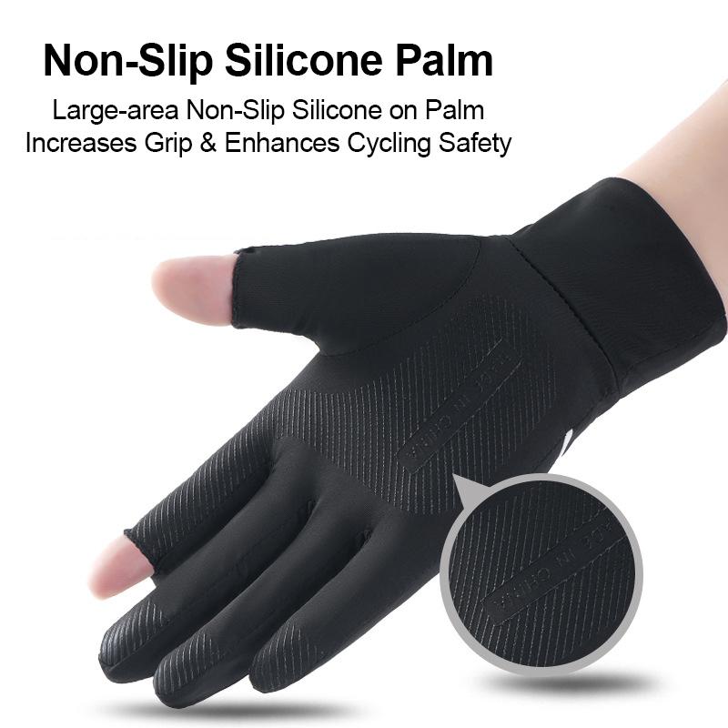Summer Sun Protection Gloves Anti UV Breathable Touchscreen Non Slip Cycling Gloves Thin Ice Silk Driving Fishing Hiking Gloves