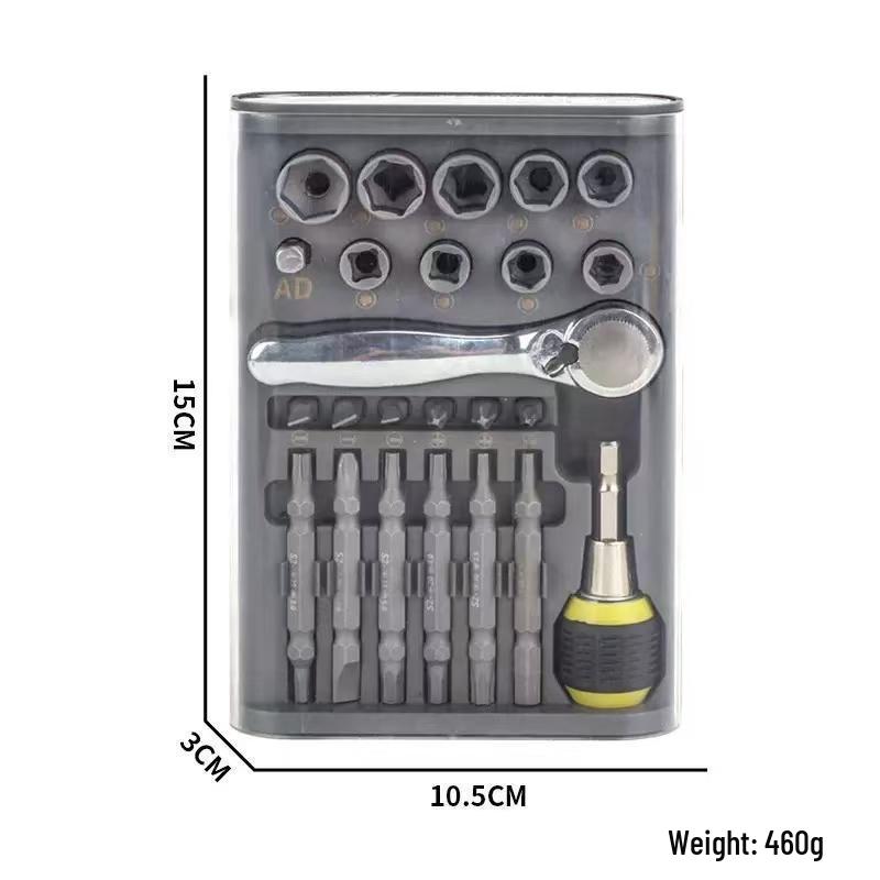 30-in-1 Multi-Functional Ratchet Screwdriver Set - S2 Steel, High Hardness