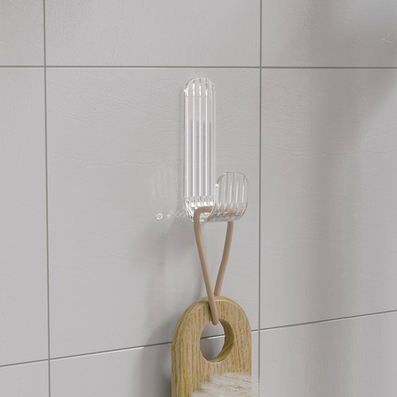 Strong Transparent Adhesive Hooks for Bathroom Wall Door No Drill Plastic Hangers