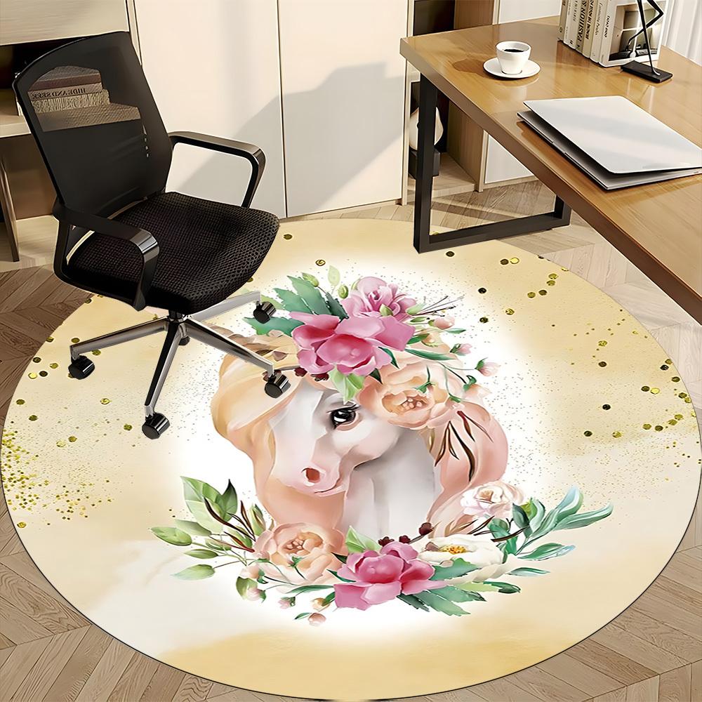 1pc Unicorn Fantasy Chair Carpet for Office, Non slip, Soft and Durable Office Rug