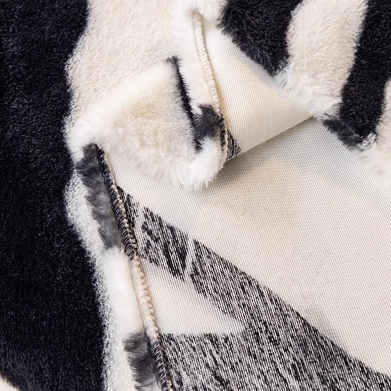 Plush Sofa Cover Autumn and Winter Zebra Pattern Light Luxury High-end Rabbit Velvet One-piece Anti-slip Full Cover Sofa Towel