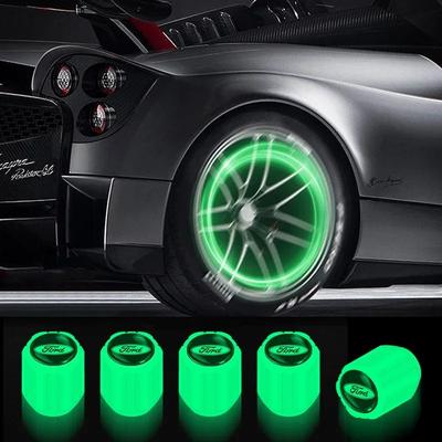 New 2026 Car Sticker For Ford 4Pcs Car Logo Luminous Valve Cap For Ford Focus Kuga Fiesta Ecosport Mondeo Escape Explorer Edge M